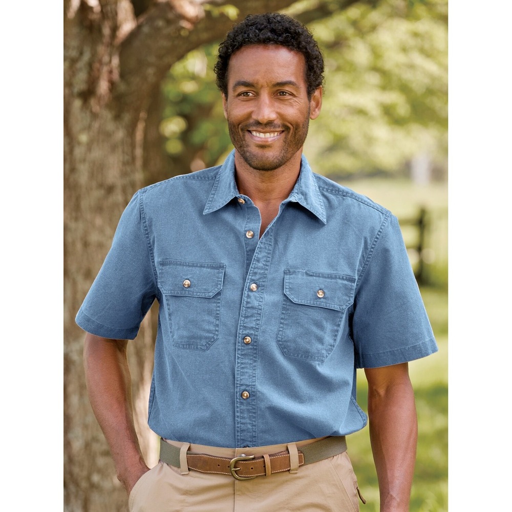 Redhead nwt cotton L blue button up utility‎ outdoors work casual